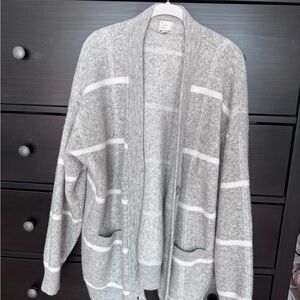 Cozy Gray Striped Sweater